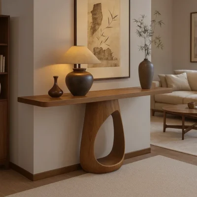 Alternative view of Classic Wooden Console Table With Rectangular Top