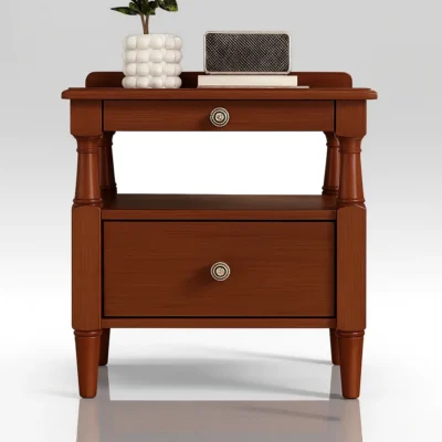 Classic Wooden Nightstand With Drawers