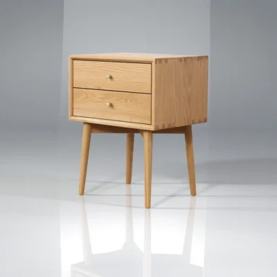 Mid Century Solid Wood Drawer Nightstand