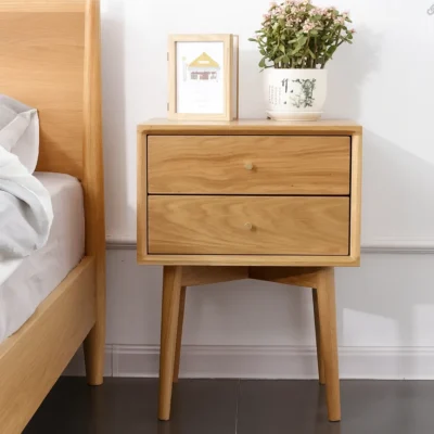 Alternative view of Mid Century Solid Wood Drawer Nightstand
