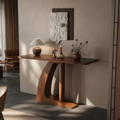 Alternative view of Minimalist Wooden Console Table