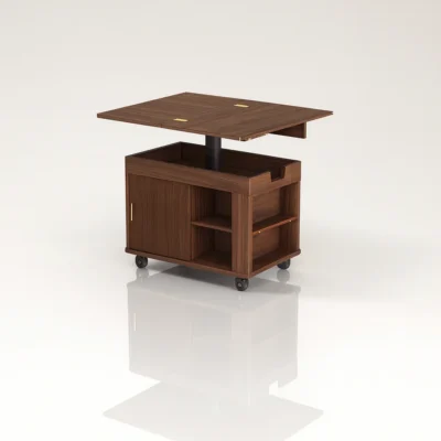 Modern Adjustable Height Side Table With Storage