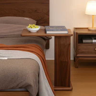 Alternative view of Modern Rectangular Wood Drink Table With C Shape Base