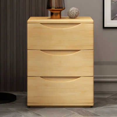 Alternative view of Modern Solid Wood Drawer Nightstand