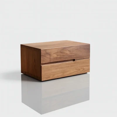 Modern Solid Wood Nightstand With Drawers