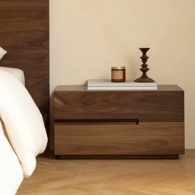 Alternative view of Modern Solid Wood Nightstand With Drawers