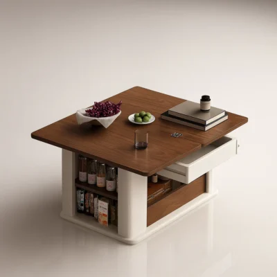 Modern Space Saving Drink Table With Storage