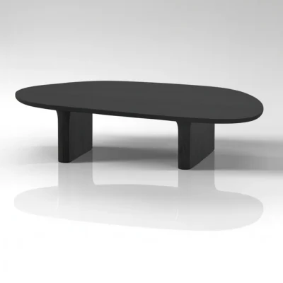Modern Wooden Coffee Table With Minimalist Oval Design