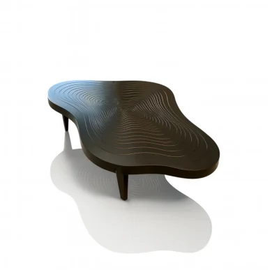 Modern Wooden Coffee Table With Organic Shape