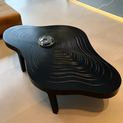 Alternative view of Modern Wooden Coffee Table With Organic Shape