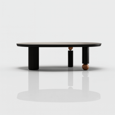 Modern Wooden Coffee Table With Unique Geometric Legs