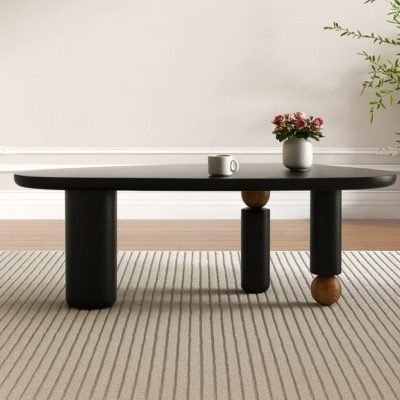 Alternative view of Modern Wooden Coffee Table With Unique Geometric Legs