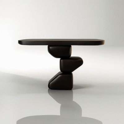 Modern Wooden Console Table With Oval Top