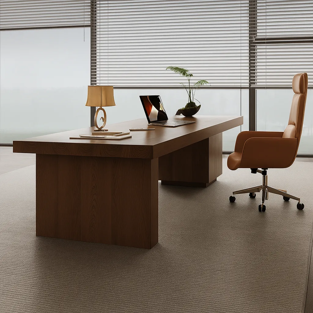 Modern Wooden Executive Desk For Office Workspace - Image 3