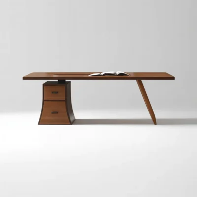 Modern Wooden Executive Desk With Drawer Base For Office