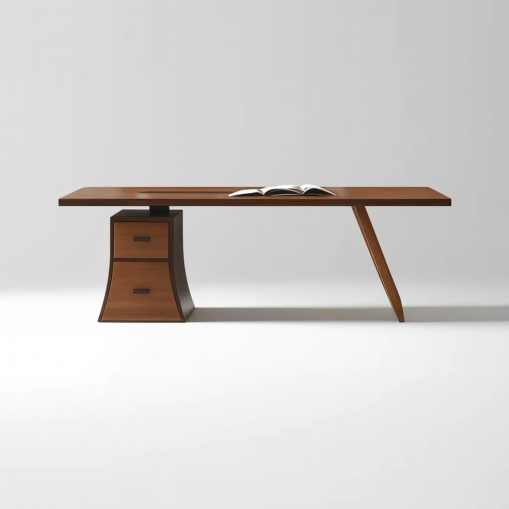 Modern Wooden Executive Desk With Drawer Base For Office