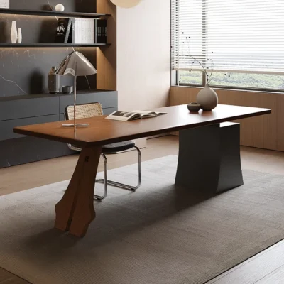 Alternative view of Modern Wooden Executive Desk With Drawer Base For Office