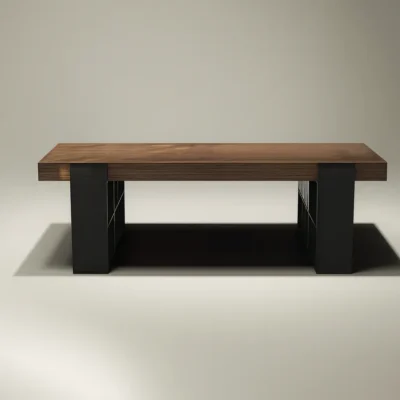 Modern Wooden Executive Desk With Storage Base For Office