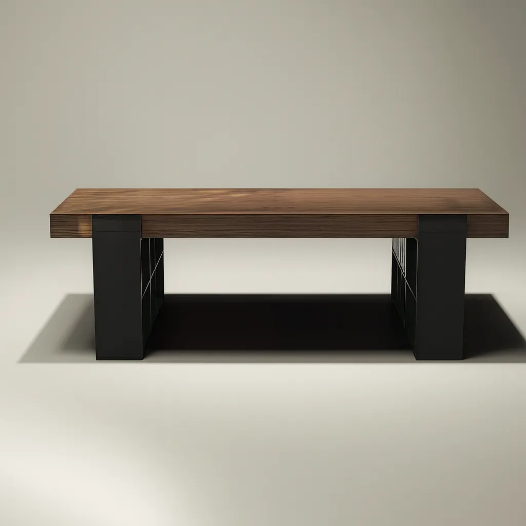 Modern Wooden Executive Desk With Storage Base For Office