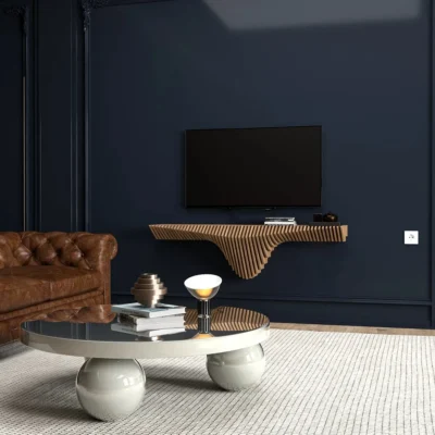 Alternative view of Modern Wooden Floating Shelf With Sculptural Design