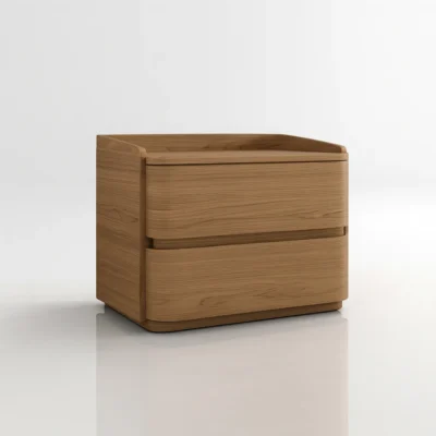 Modern Wooden Nightstand With Smooth Rounded Corners