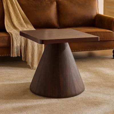 Alternative view of Modern Wooden Side Table With Cone Base