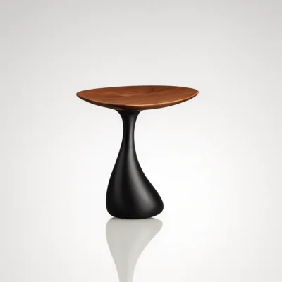 Modern Wooden Stool Table With Pedestal Base