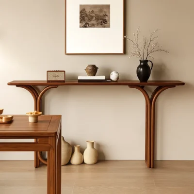 Alternative view of Retro Wooden Console Table For Living Room