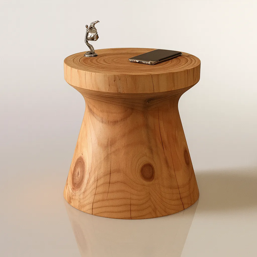 Scandinavian Round Wooden Side Table