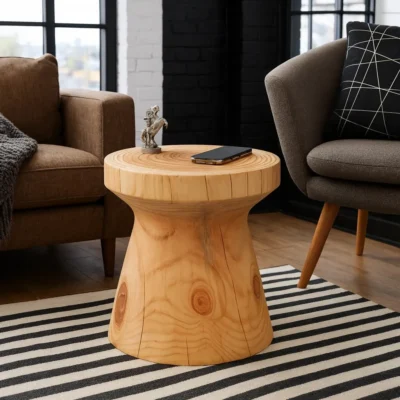 Alternative view of Scandinavian Round Wooden Side Table