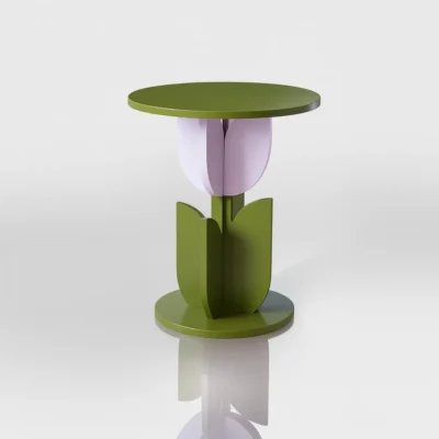 Scandinavian Wood Tulip Shape Side Table