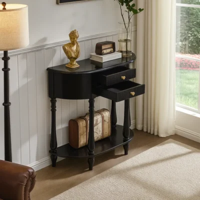 Alternative view of Traditional Wooden Entrance Table With Drawers